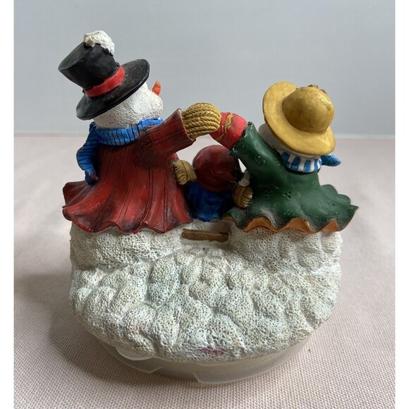 Snowman Family playing in the snow Candle Topper. So cute - Picture 7 of 8